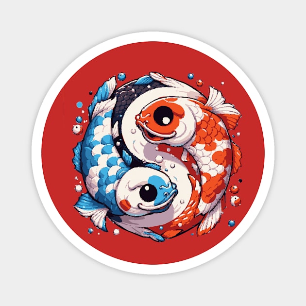 Koi Fish Forming Yin and Yang Magnet by Pickyysen